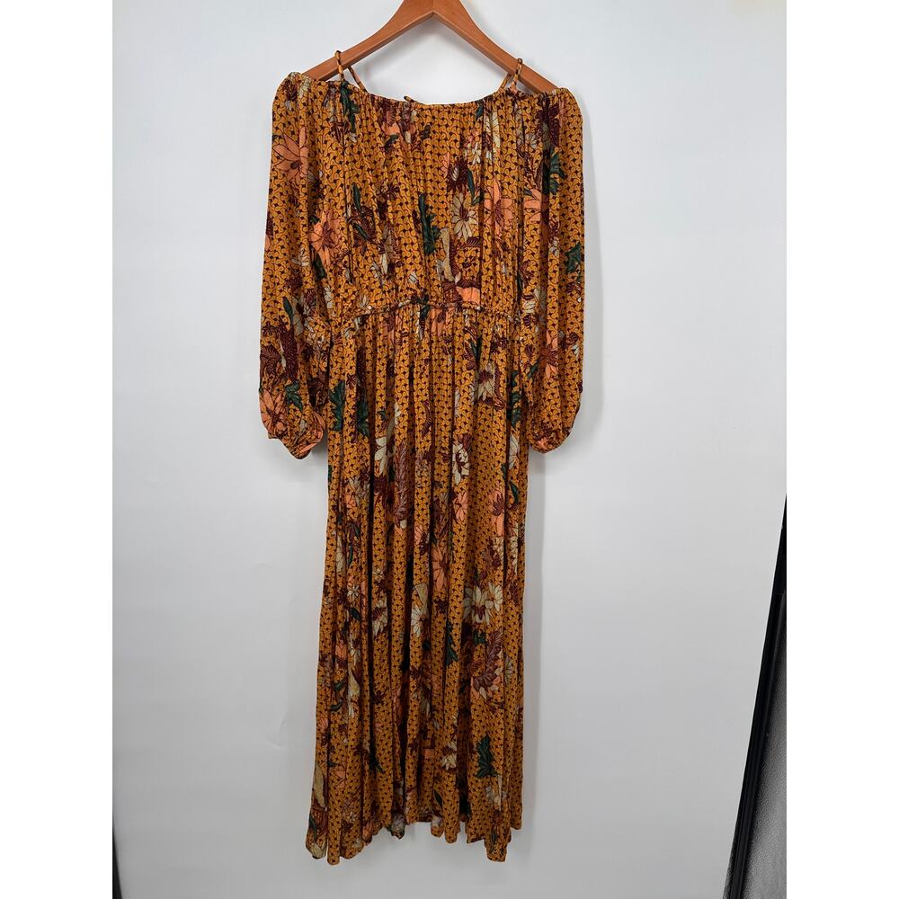 ULLA JOHNSON Floral Printed Noemi Cold Shoulder Midi Dress // S - Picture 12 of 14